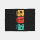 自閉症要素周期表認識度Asd男性W フリースブランケット (正面(横))