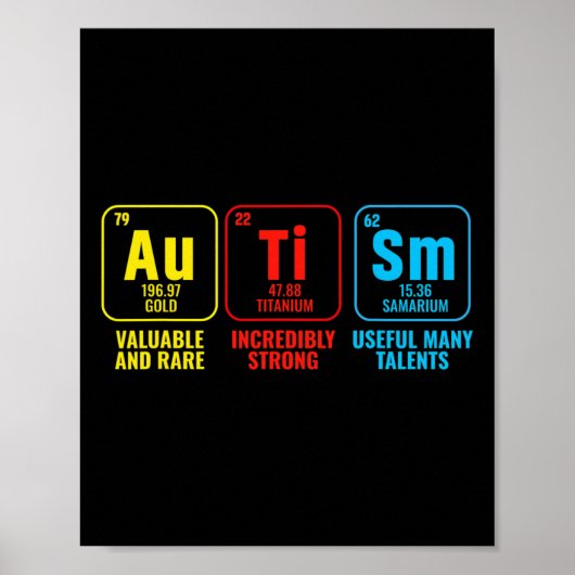 自閉症要素周期表認識度Asd男性W ポスター (正面)