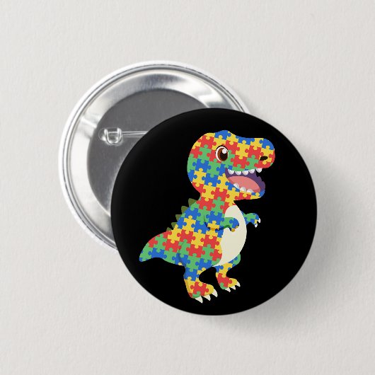 自閉症覚恐竜 缶バッジ (正面&裏面)