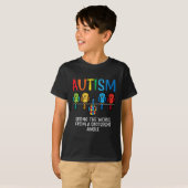 自閉症角認識から違う世界を見る Tシャツ (正面フル)