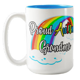 自閉症誇りを持ったおばあちゃんパズル ツートーンマグカップ
