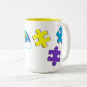 自閉症誇りを持ったおばあちゃん ツートーンマグカップ (正面右)