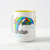 自閉症誇りを持ったおばあちゃん ツートーンマグカップ (正面左)