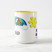 自閉症誇りを持ったおばあちゃん ツートーンマグカップ (中央)