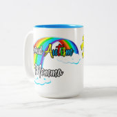 自閉症誇りを持ったのママパズル ツートーンマグカップ (正面左)