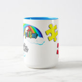 自閉症誇りを持ったの姉妹パズル ツートーンマグカップ (中央)