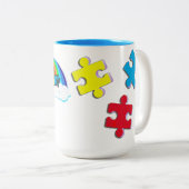 自閉症誇りを持ったの姉妹パズル ツートーンマグカップ (正面右)