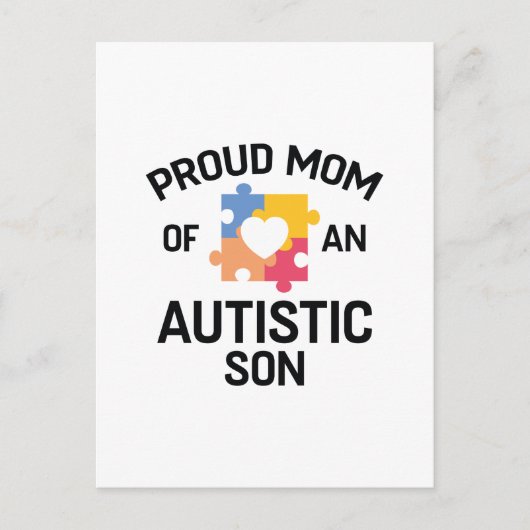 自閉症誇りを持ったの息子の母 ポストカード (正面)