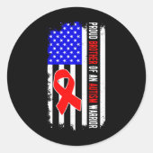 自閉症誇りを持ったの戦士の兄弟4月認識度 ラウンドシール (正面)