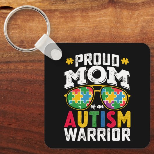 自閉症誇りを持ったの戦士の家の母 キーホルダー (正面)
