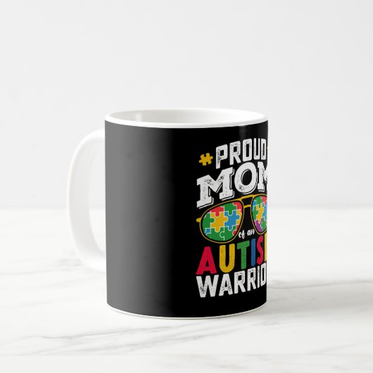 自閉症誇りを持ったの戦士の家の母 コーヒーマグカップ (正面左)