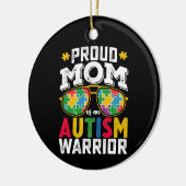 自閉症誇りを持ったの戦士の家の母 セラミックオーナメント (左)