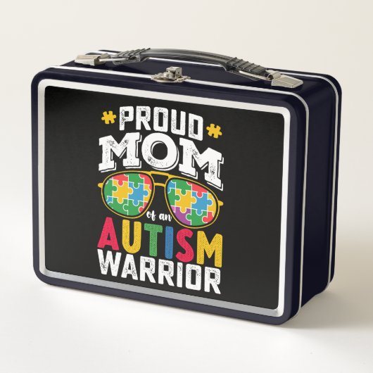 自閉症誇りを持ったの戦士の家の母 メタルランチボックス (正面)