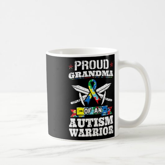 自閉症誇りを持ったの戦士の自閉症の祖母 コーヒーマグカップ (右)
