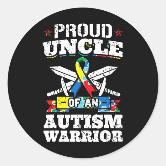 自閉症誇りを持ったの戦士の自閉症の粟生の叔父 ラウンドシール (正面)