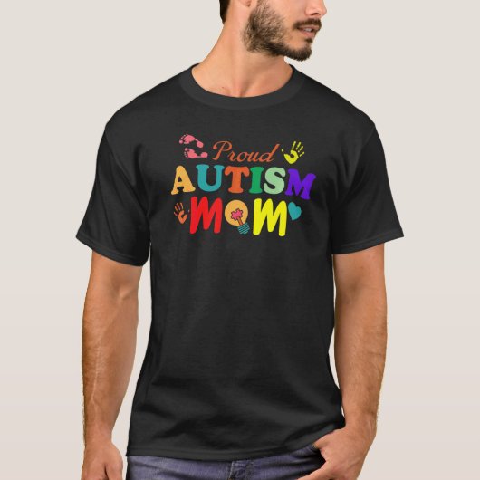自閉症誇りを持ったの母親が自閉症の意識をサポート Tシャツ (正面)