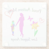 自閉症誇りを持ったの母親 ガラスコースター (裏面)