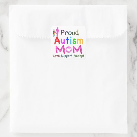 自閉症誇りを持ったの母親 スクエアシール (バッグ)