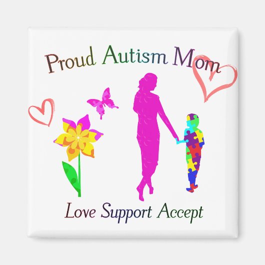自閉症誇りを持ったの母親 マグネット (正面)