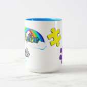 自閉症誇りを持ったシスターパステルパズル ツートーンマグカップ (中央)
