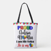 自閉症誇りを持ったナナショッピングトートバッグ トートバッグ (裏面)