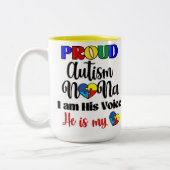 自閉症誇りを持ったナナ ツートーンマグカップ (左)