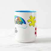 自閉症誇りを持ったパズル ツートーンマグカップ (中央)