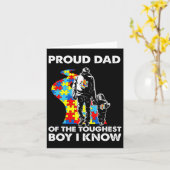 自閉症誇りを持ったパパ父子自閉症意識 カード (黄色い花)