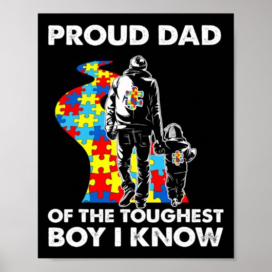 自閉症誇りを持ったパパ父子自閉症意識 ポスター (正面)