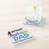 自閉症誇りを持ったパパ ガラスコースター (アングル)