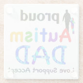 自閉症誇りを持ったパパ ガラスコースター (裏面)