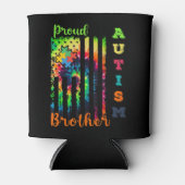 "自閉症誇りを持ったブラザータイダイの旗の自閉症が待ち続ける 缶クーラー (正面)
