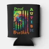 "自閉症誇りを持ったブラザータイダイの旗の自閉症が待ち続ける 缶クーラー (裏面)