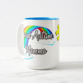 自閉症誇りを持ったママパステルパズル ツートーンマグカップ (正面左)