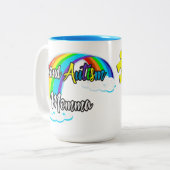 自閉症誇りを持ったママパステルパズル ツートーンマグカップ (正面左)