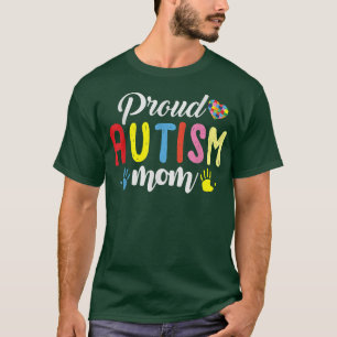 自閉症誇りを持ったママ自閉症パズル認識度ADHDオート Tシャツ