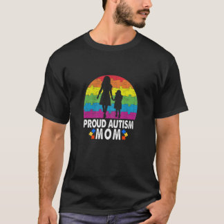 自閉症誇りを持ったママTeeパズルピース自閉症アワレ Tシャツ