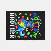 自閉症誇りを持った兄型恐竜自閉症に対する意識 フリースブランケット (正面(横))