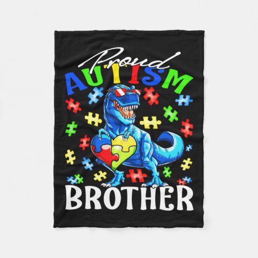 自閉症誇りを持った兄型恐竜自閉症に対する意識 フリースブランケット (正面)