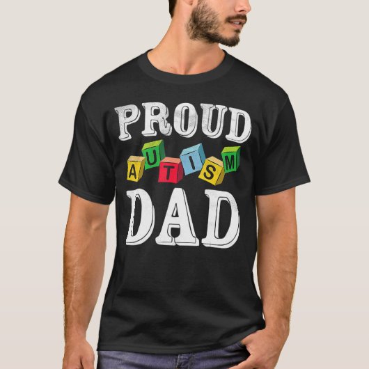 自閉症誇りを持った児パパの自閉症パパ Tシャツ (正面)