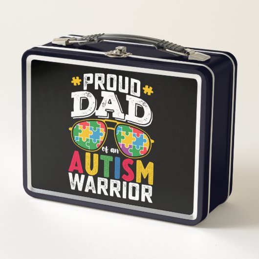 自閉症誇りを持った士族のパパ メタルランチボックス (正面)