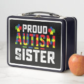 自閉症誇りを持った妹認識度自閉症ファミリー メタルランチボックス (インサイチュ)