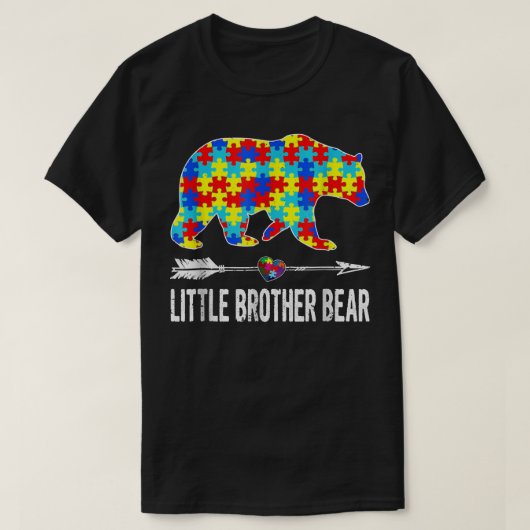 自閉症誇りを持った意識シャツを着た弟 Tシャツ (デザイン正面)