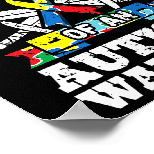 自閉症誇りを持った戦士の自閉症認識度のパパ ポスター (角)