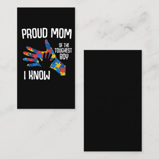 自閉症誇りを持った認識母自閉症児 名刺 (正面/裏面)