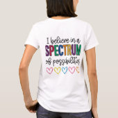自閉症認知シャツ、可能性のスペクトラム Tシャツ (裏面)