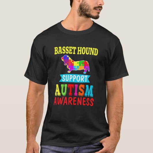 自閉症認知バセットハウンド Tシャツ (正面)