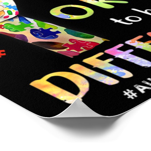 自閉症認知可愛いキリン動物大丈夫 ポスター (角)