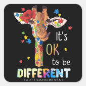 自閉症認知症受理女性KidそのOk スクエアシール (正面)