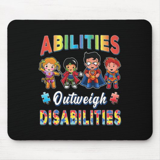 自閉症認知能力は障害を上回る マウスパッド (正面)